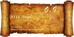 Ollé Iván névjegykártya